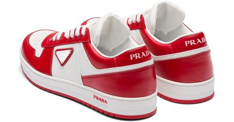 prada grotto high top red black|prada downtown leather sneakers.